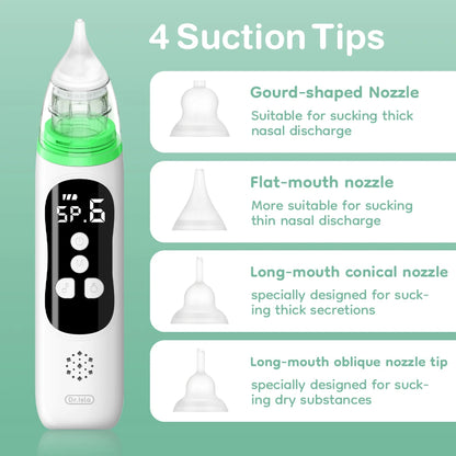 MAMIJOY Aspiratore nasale elettrico per bambini, pulitore nasale silenzioso per neonati, per ostruzioni e rinite, aspiratore nasale per neonati U94