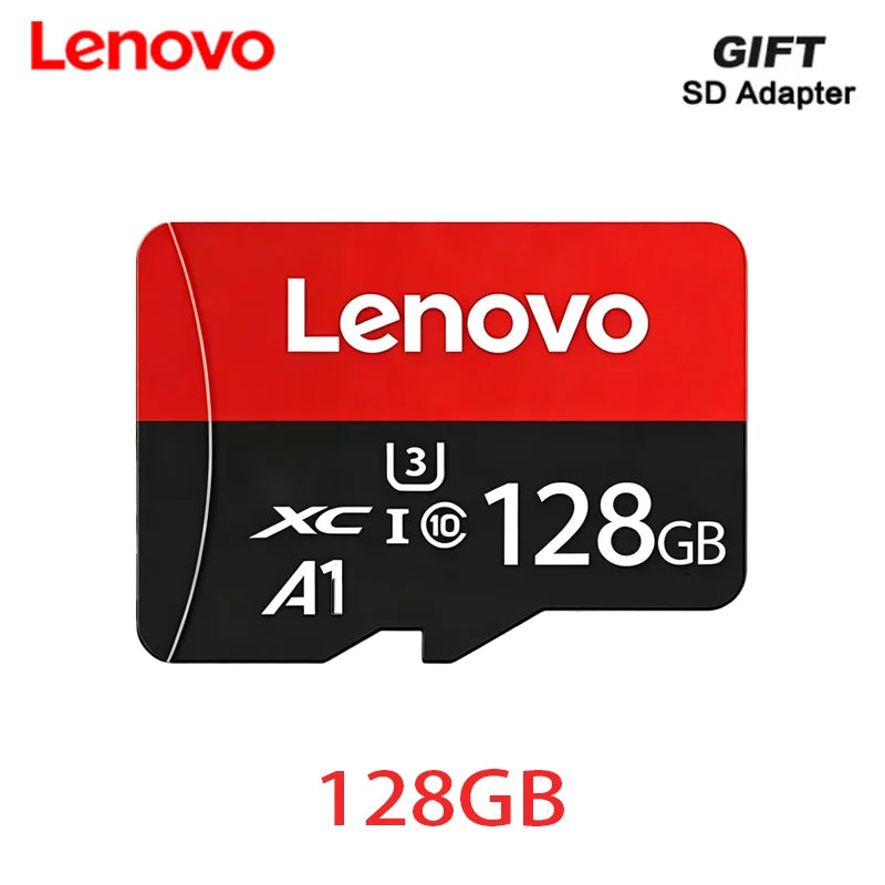 Scheda di memoria SD Lenovo ad alta velocità, 1 TB, 512 GB, scheda di memoria flash TF, 128 GB, 64 GB, classe 10, U3, per registrazione in 4K, resistente agli urti, per fotocamere, tablet e console.