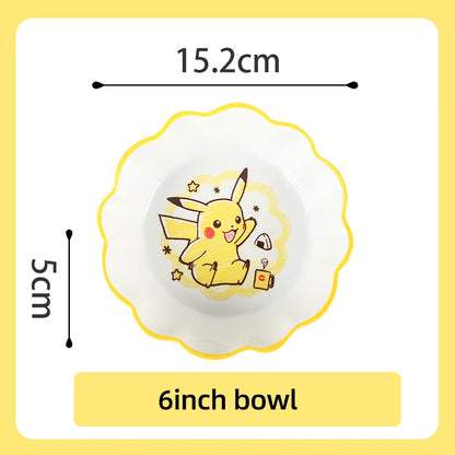 Set di Stoviglie in Ceramica Pokemon SHUNXIANG, Ciotole e Piatti con Motivi Cartoon, Set per Cena, Insalata e Pasta, Adatti al Microonde