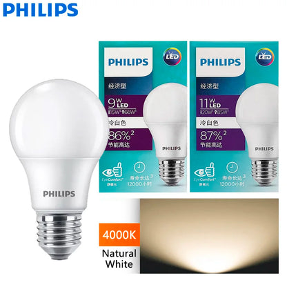 Philips Essential Lampadine LED 9W 11W E27 4000K Luce bianca naturale EyeComfort 220V-240V Lampade per interni a LED originali