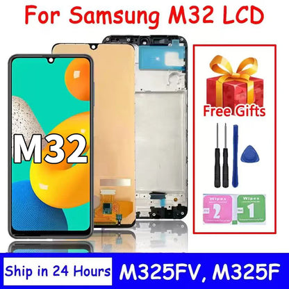 Schermo Display M325 per Samsung M32 LCD M325F M325FV/DS M325FV M325F/DS Sostituzione Gruppo Digitalizzatore Touch Screen