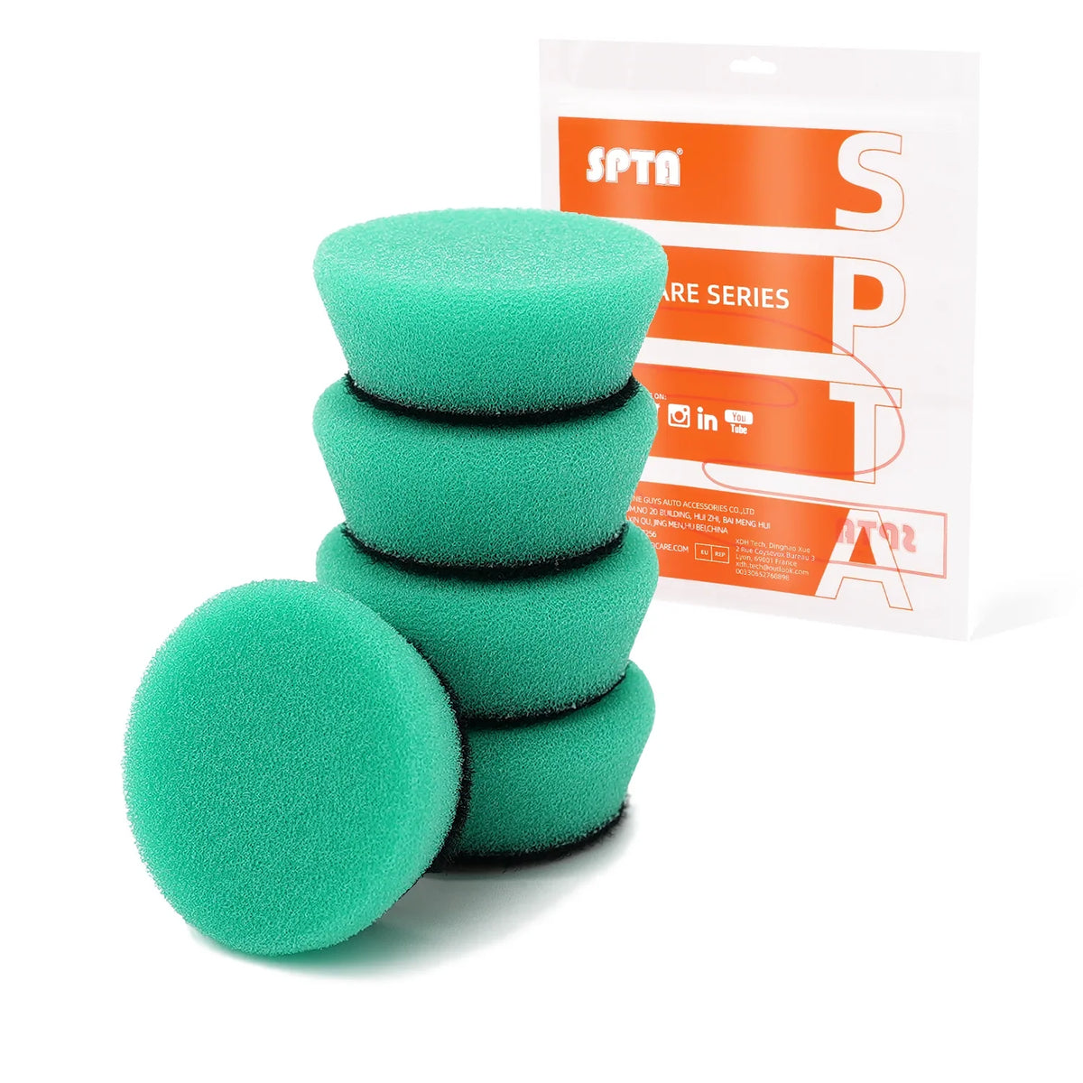 SPTA Set di 5 Spugne per Lucidatura da 1,3"(32mm) e 2"(50mm), Diverse Durezze, per Dettagli e Piccole Aree