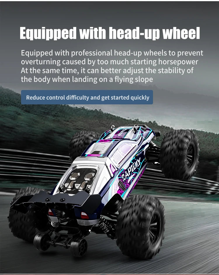 ZWN 1:16 70KM/H o 50KM/H Auto RC 4WD con LED, Auto Telecomandate ad Alta Velocità, Monster Truck da Drift per Bambini Vs Wltoys 144001 Giocattoli