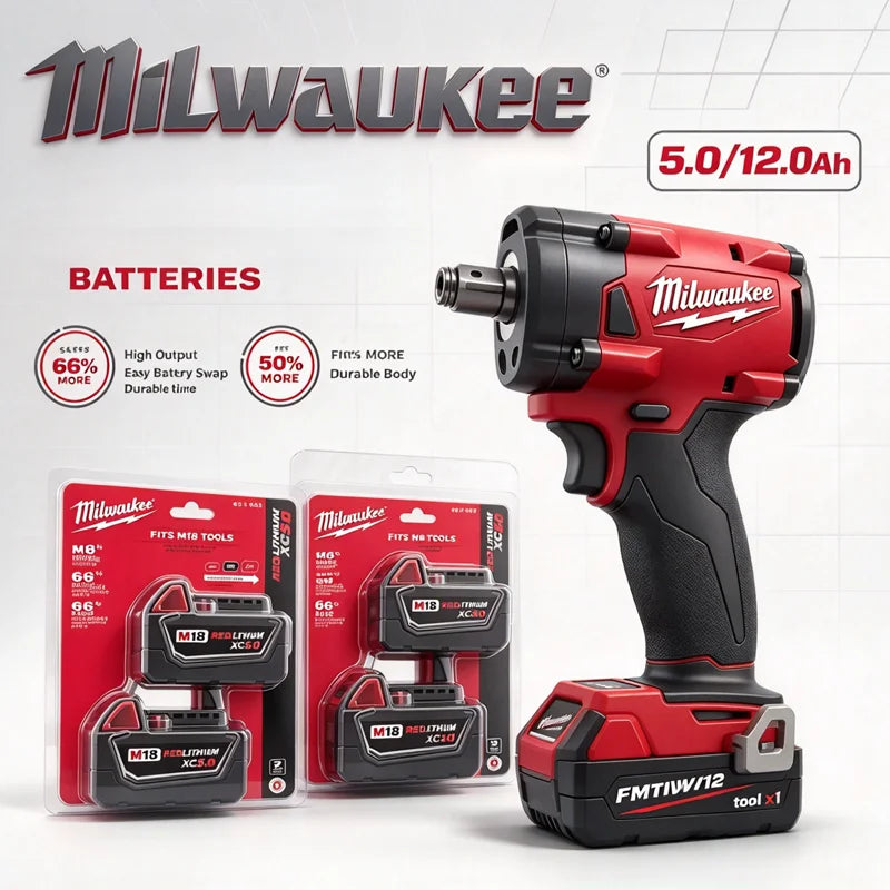 Batteria agli ioni di litio Milwaukee M18 18V 6.0Ah 12.0Ah ad alta potenza, 100% originale, per utensili elettrici a batteria 48-11-1850 48-11-1815
