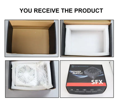 Alimentatore SFX completamente modulare da 600W, design compatto per case Mini-ITX SFF, ventola silenziosa da 90mm, tensione ampia 90-265V, per sistemi PC gaming compatti.