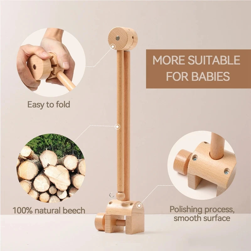 Carillon girevole per neonati Culla Imitazione Colore legno Appeso Sonaglio Bambino Lenitivo Giocattoli musicali 0-12 mesi Regalo per bambini