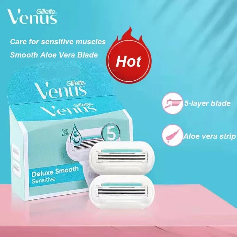 Gillette Venus Lama di ricarica a 5 strati Lame di rasoio Sapone per pelle sensibile extra liscia per la rasatura del corpo delle donne