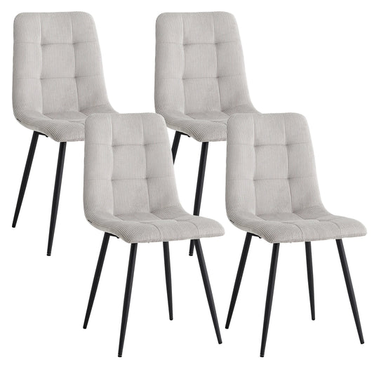 EGOONM Set di 2/4/6 sedie da pranzo moderne Sedie imbottite imbottite in tessuto di velluto a coste Gambe in metallo per sala da pranzo del ristorante