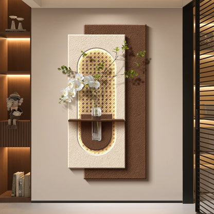 Decorazioni per l'ingresso Lampade da parete a LED Pianta verde Corridoio Corridoio Moderno dipinto sospeso Luci murali per vasi da soggiorno di fascia alta
