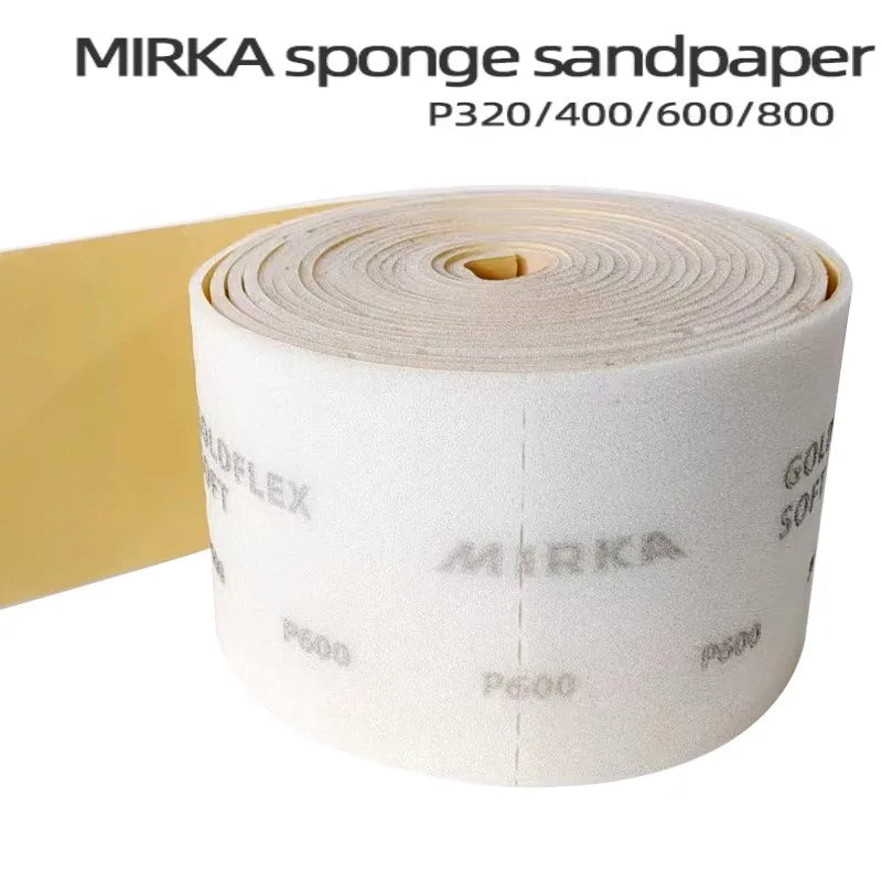 50 fogli di carta vetrata in spugna filata a mano Mirka finlandese 115 * 125mm per auto in lamiera di metallo verniciatura a spruzzo con carta vetrata gialla