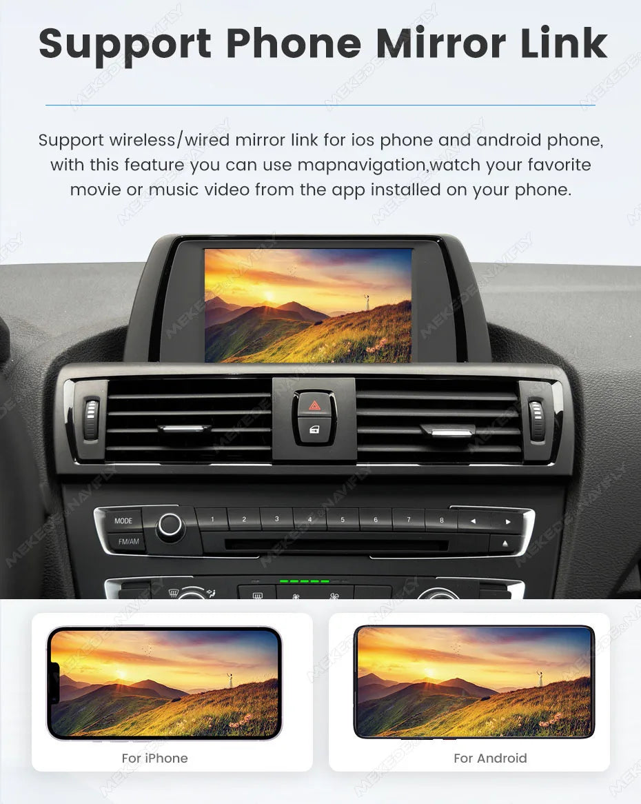 MEKEDE Modulo BOX DSP HiFi con mirroring, CarPlay wireless, Android Auto, AirPlay, Autolink per BMW F20 F21 F30 F31 F34 F07 F10 F11 F01 F2 F25 E60 E61 E81 E82 E84 E87 E88 E89 E90 E91 E92 E93 E70 E71 Sistema CIC