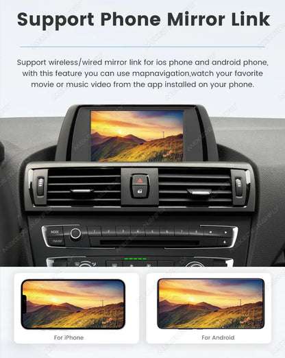 MEKEDE Modulo BOX DSP HiFi con mirroring, CarPlay wireless, Android Auto, AirPlay, Autolink per BMW F20 F21 F30 F31 F34 F07 F10 F11 F01 F2 F25 E60 E61 E81 E82 E84 E87 E88 E89 E90 E91 E92 E93 E70 E71 Sistema CIC