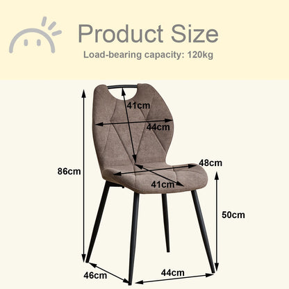 Sedia da pranzo moderna 2/4/6 pezzi, comode sedie imbottite con gambe in metallo per cucina/soggiorno/camera da letto