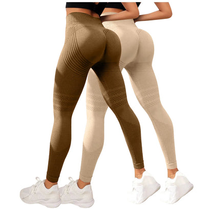 Leggings Modellanti Anti-Cellulite 2 Pezzi, Compressione 3D, Vita Alta, Senza Cuciture, Push-Up, Opachi, Pantaloni Sportivi per Yoga e Fitness