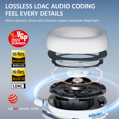 Cuffie Wireless Over-Ear EDIFIER W830NB - ANC -45dB, Hi-Res LDAC, Bluetooth 5.4, 94 Ore di Riproduzione, Ricarica Rapida, Pieghevoli, Chiamate Multipoint AI, App ConneX