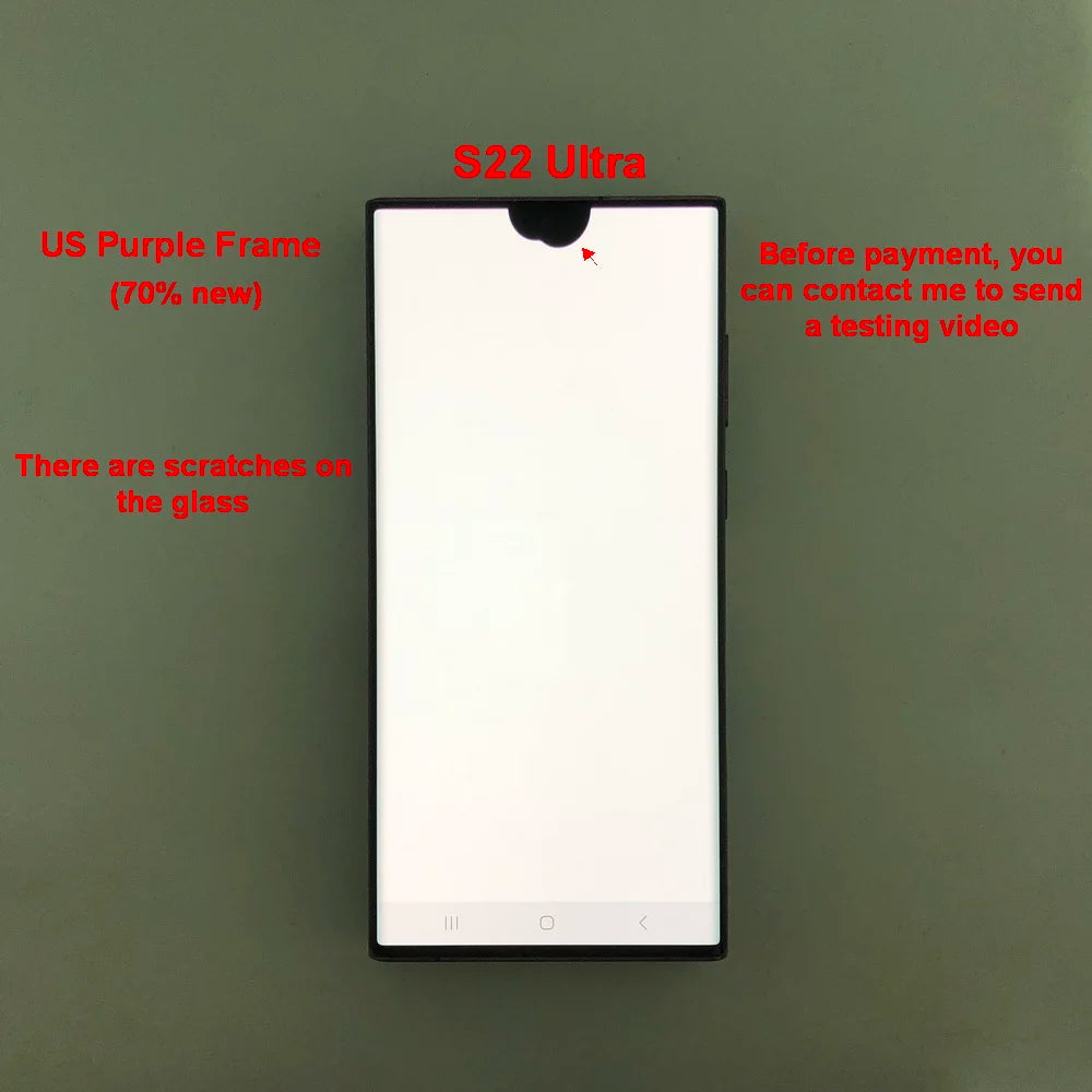Display Super AMOLED per Samsung Galaxy S22 Ultra LCD SM-S908 S908U S908E, Schermo Touch Digitizer di Ricambio con Difetti