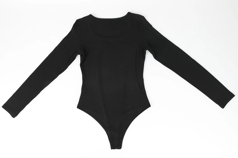 Body a maniche lunghe per donna Girocollo Shapewear Shaper Lady Sexy Going Out Top Tuta Abiti caldi femminili Autunno Inverno