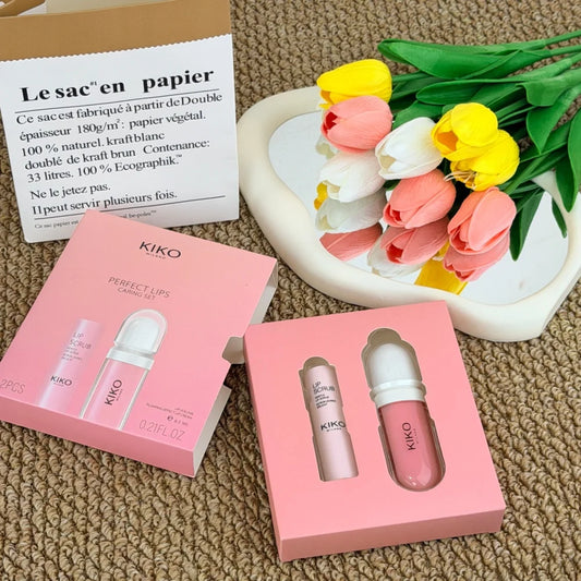 KIKO Milano Set per la cura delle labbra Perfect Lips: stick esfoliante per labbra, crema volumizzante per labbra, crema idratante per labbra, esfoliazione delicata, rimozione delle cellule morte, cura idratante delle labbra.
