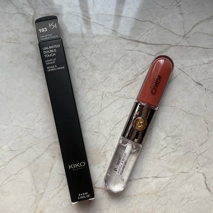 Kiko Milano Edizione Limitata Rossetto a Doppia Punta con Specchio Trasparente, Non Sbiadisce, Non Si Attacca alla Tazza, Lucidalabbra per il Trucco