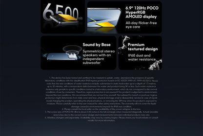 POCO F8 Ultra Snapdragon 8 Elite Gen 5 6500mAh 6.9" 120Hz Display AMOLED POCO Hyper RGB con supporto NFC Smartphone