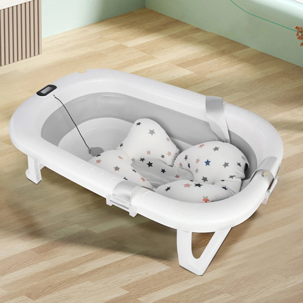 Cuscino da bagno pieghevole per neonati, ideale come regalo di nascita per bambine, adatto da 0 a 3 anni, Rosa/Grigio/Verde/Blu