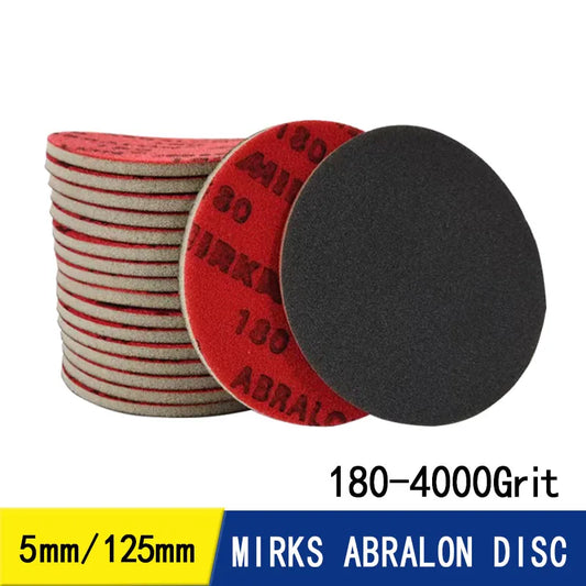 5 pollici 125mm Mirka Abralon 180-4000 Grit Spugna Sangding Disco Schiuma Gancio Anello Carta Vetrata Flessibile Polacco Aereo Per Auto Vernice di Vetro