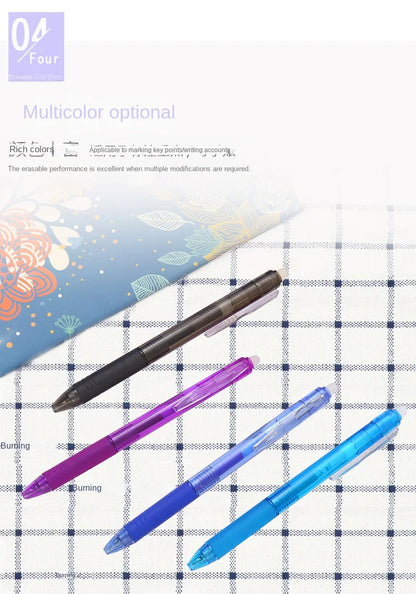 0.7mm Penna Cancellabile Magica Presse Penna Gel Set 8 Colori Cancellabile Asta di Ricarica Inchiostro Gel Cancelleria Penne Retrattili Maniglia Lavabile Asta