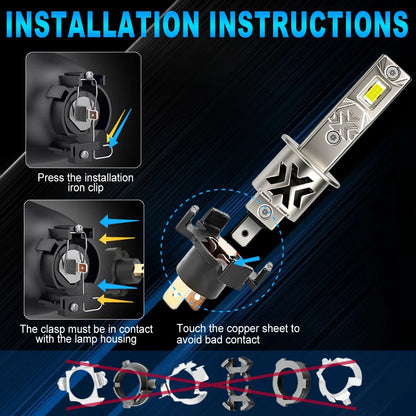 Luci LED XSTORM H1 per Auto 60000LM 500W, Fari Fendinebbia LED H1 Canbus Senza Errori, Lampade Turbo ad Alta Potenza 6000K Plug&Play