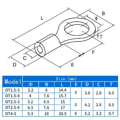 Terminale a crimpare in scatola, connettore elettrico, a forma di U/O, terminazione di giunzione 2,8/4,8/6,3 mm, connettore cavo, pinze di terminazione cavo