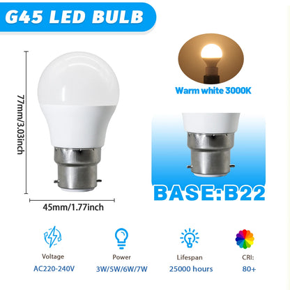 Confezione da 1-12 Lampadine LED E14 E27 B22 di Alta Qualità, AC 220V 240V 3W-7W 80lm/w, Mini Lampadina Senza Sfarfallio 3000K 4000K 6000K