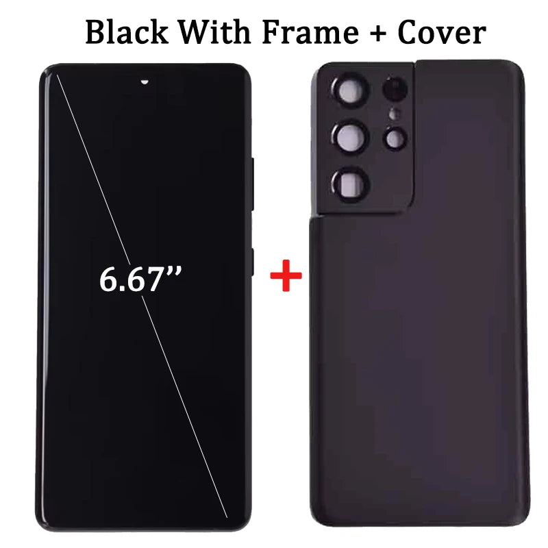 Display LCD AMOLED G998 per Samsung S21 Ultra 5G G998U, Schermo Touch con Digitalizzatore per Samsung S21 Ultra G998B con Cornice