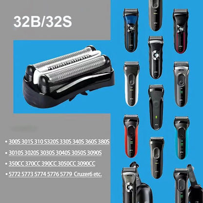 Lama di ricambio per testina di taglio a lamina per rasoio Braun 32B 32S per rasoio elettrico Braun serie 3 3000s 3010s 3040s 3050cc 3070cc