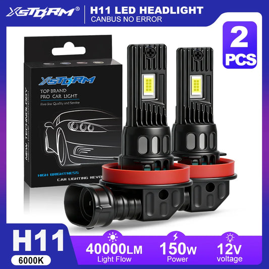 Fari LED XSTORM H11 9005 Canbus 40000LM 150W, Lampadine per Auto H11, Luci LED per Auto HB3, Fari Fendinebbia 6000k 12V