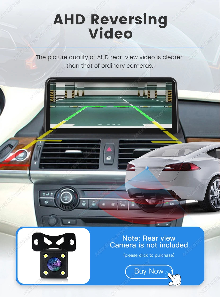 Mekede, autoradio con schermo touchscreen da 8,8 pollici, compatibile con CarPlay wireless e Android Auto, sistema di navigazione GPS, sistema multimediale per auto, sistema operativo Linux, radio per BMW X5 E70 X6 E71 2007-2