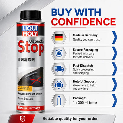 LIQUI MOLY 8901 Oil Smoke Stop 300ml Additivo per Olio Motore Riduttore di Fumo Blu per Motori a Benzina e Diesel