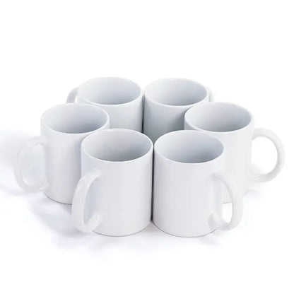 Tazze in Ceramica Bianca per Sublimazione 11Oz, Set da 2/4/12 Pezzi, Tazze in Porcellana per Caffè e Latte, Personalizzabili con Logo, Regalo per la Famiglia