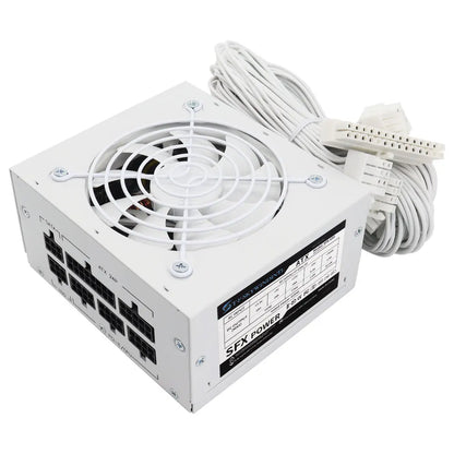 Alimentatore SFX completamente modulare da 600W, design compatto per case Mini-ITX SFF, ventola silenziosa da 90mm, tensione ampia 90-265V, per sistemi PC gaming compatti.