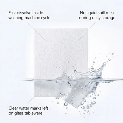30 Foglietti Ecologici per Lavastoviglie Senza Fosfati e Cloro, Detergente Potente Profumato per Casa e Ristorante ﻿