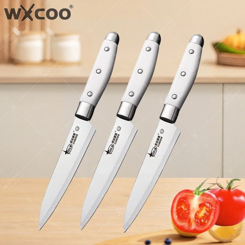 WXCOO Coltello da Sbucciatura da 5 Pollici, Utensile da Cucina per Frutta e Verdura, Coltello Multiuso in Acciaio Inossidabile per Frutta e Cucina