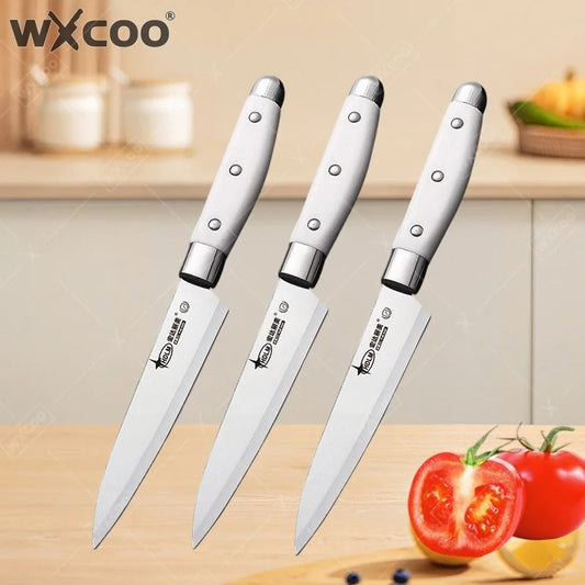 WXCOO Coltello da Sbucciatura da 5 Pollici, Utensile da Cucina per Frutta e Verdura, Coltello Multiuso in Acciaio Inossidabile per Frutta e Cucina