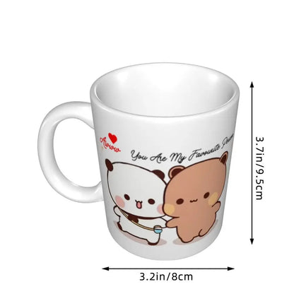 Tazze personalizzate per coppia Bubu Dudu Panda e Brownie Bear Tazza da caffè per tè al latte in ceramica fai-da-te