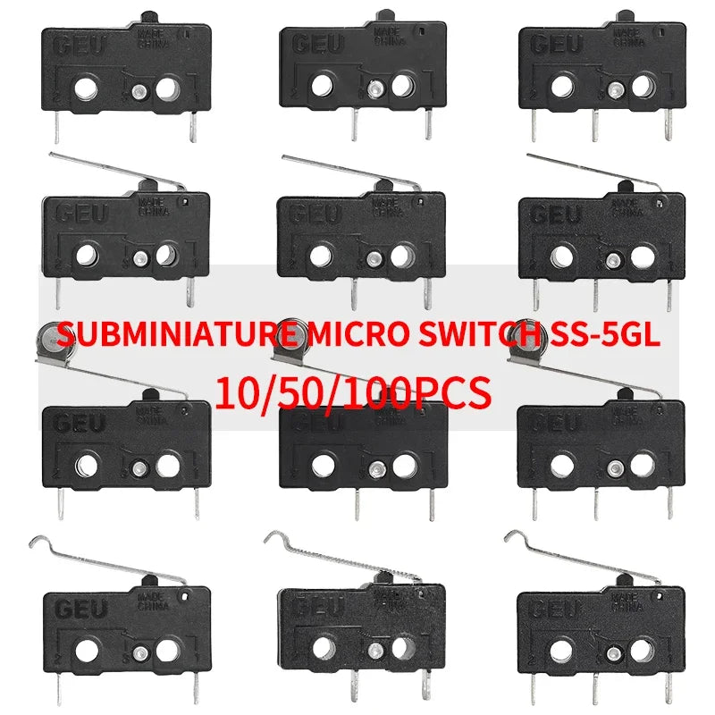 10/50/100PCS SS-5Gl NO/NC/Microinterruttore subminiaturizzato di commutazione, microinterruttore di finecorsa a 3 terminali precablato a 2 terminali