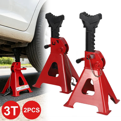 2 pezzi Supporto per Assale 3T per Carichi Pesanti in Acciaio Regolabile con Perno di Bloccaggio, Kit di Sicurezza per Riparazione Pneumatici, Strumenti per Manutenzione Auto