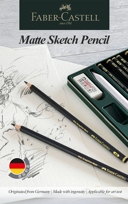 Faber-Castell 8/12pcs Set Matte Sketch Pencil Art Graphite per schizzo Black Lead Writing Drawing matite di grafite forniture