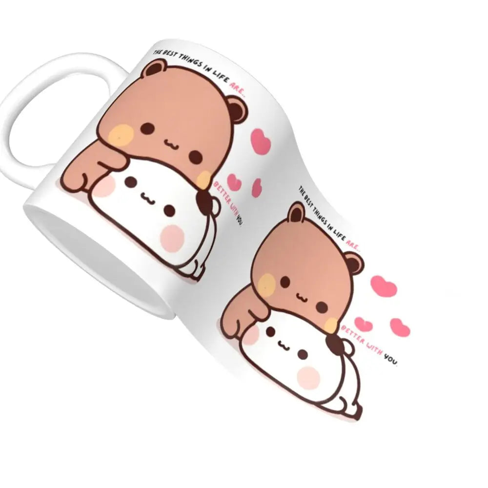 Tazze personalizzate per coppia Bubu Dudu Panda e Brownie Bear Tazza da caffè per tè al latte in ceramica fai-da-te