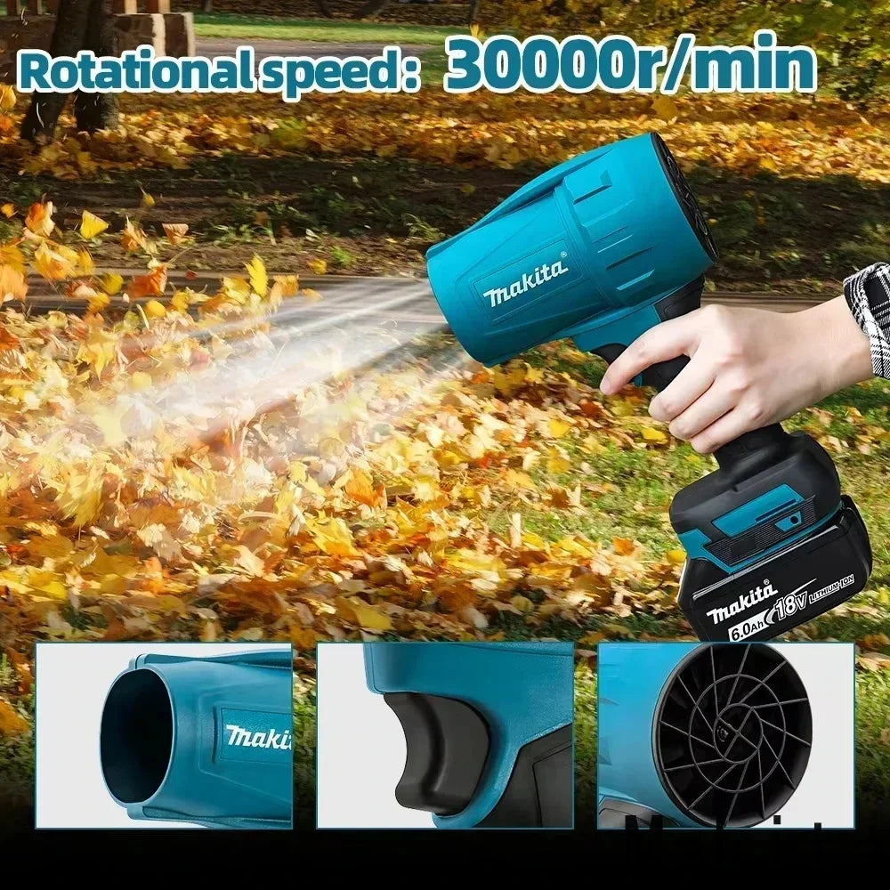 Soffiatore ad alta potenza Makita M306, 1080 W, con elevata capacità di asciugatura, ideale per lavare auto e rimuovere l'acqua dalle superfici.