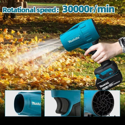 Soffiatore ad alta potenza Makita M306, 1080 W, con elevata capacità di asciugatura, ideale per lavare auto e rimuovere l'acqua dalle superfici.