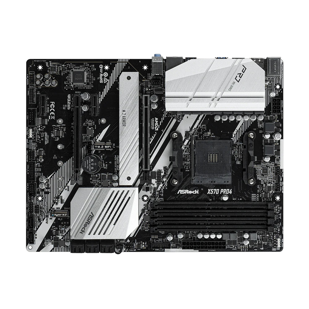 Scheda Madre Gaming ASRock X570 PRO4 Socket AM4 PCIe 4.0 M.2 USB3.2 Supporto Ryzen 7 5800X 5600X 3700X DDR4 ATX