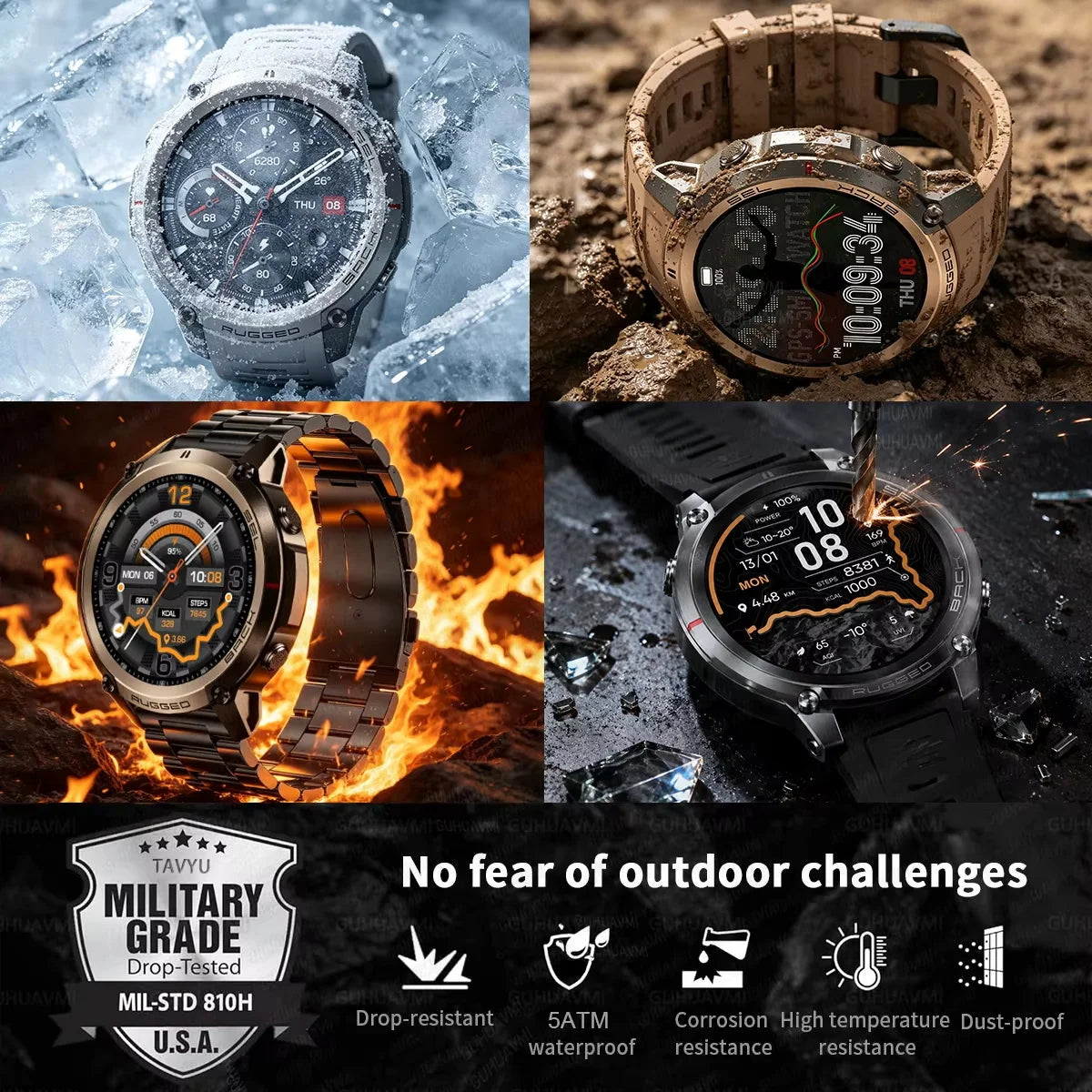 2026 NUOVO Smartwatch con Mappe Offline per Uomo, Display AMOLED HD da 1,43 Pollici, GPS Esterno Integrato, Bussola, Altimetro, Impermeabile 5ATM, Orologio Sportivo per Nuoto, Ciclismo e Corsa