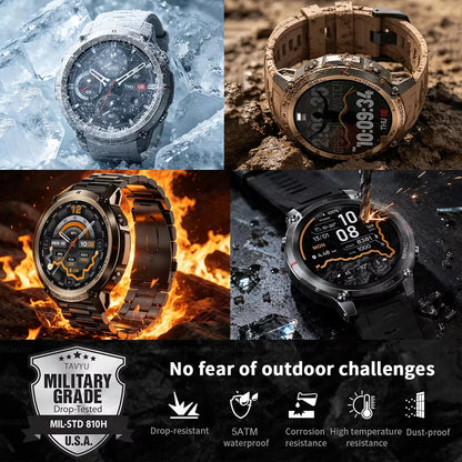 2026 NUOVO Smartwatch con Mappe Offline per Uomo, Display AMOLED HD da 1,43 Pollici, GPS Esterno Integrato, Bussola, Altimetro, Impermeabile 5ATM, Orologio Sportivo per Nuoto, Ciclismo e Corsa